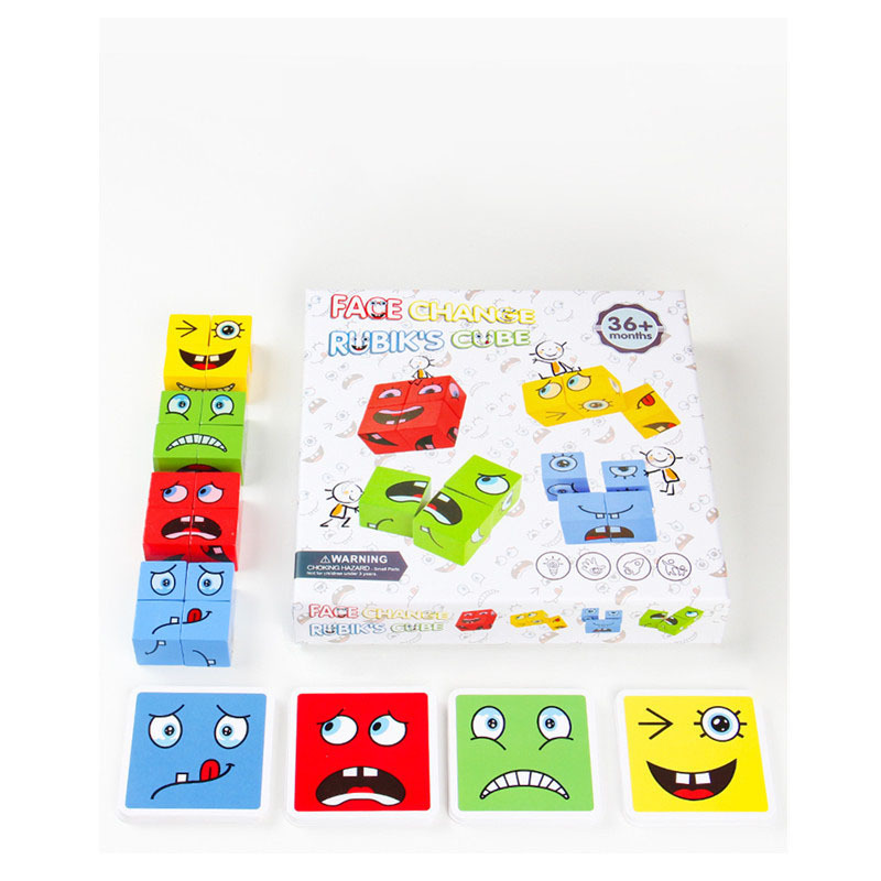 Thinking training, smile Changing face Rubik's Cube, educational toy, parent-child interactive game, concentration thinking training, children's building blocks details Picture