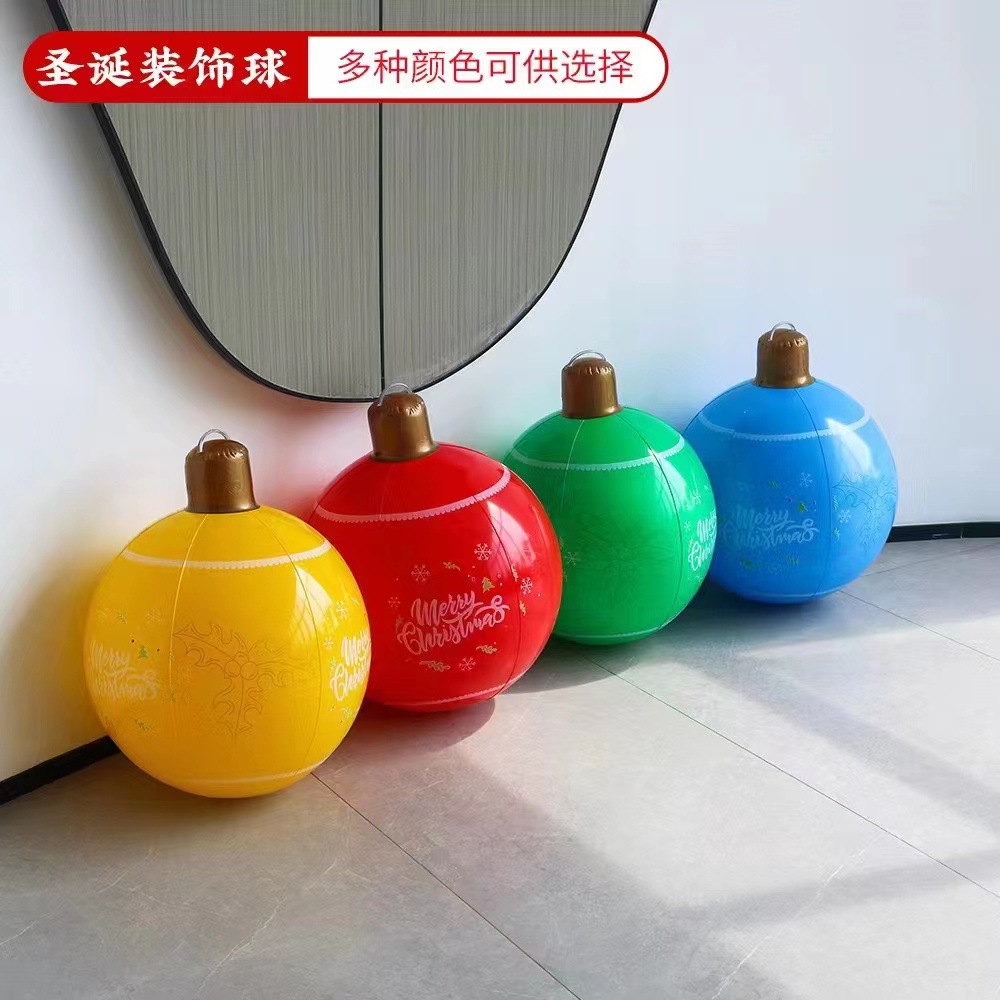 Christmas PVC inflatable lanterns, colorful decorative lights, decorative balls, Christmas outdoor atmosphere light balls, colorful decorations full figure