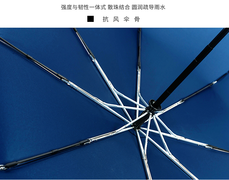 星宝伞全自动商务广告伞新款猫头鹰手柄带伞套22寸8骨加大黑色三折雨伞详情17