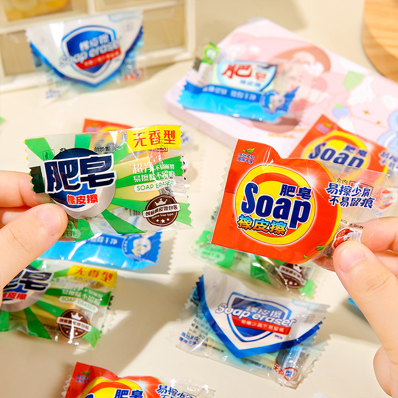 Creative simulation soap eraser, specially designed for primary school students, clean for erasing words, no debris, no marks. Stationery eraser gift Specification drawing