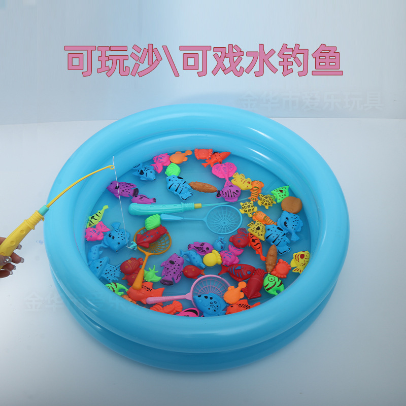 Wholesale circular 60*60 inflatable sand table, summer outdoor street vending, park children's magnetic fishing circular tray Specification drawing