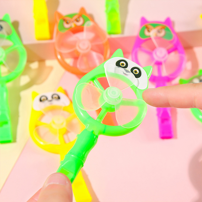 Children's cheering props, big windmill whistles, candy-colored nostalgic toys, panda-colored windmills, kindergarten gifts details Picture