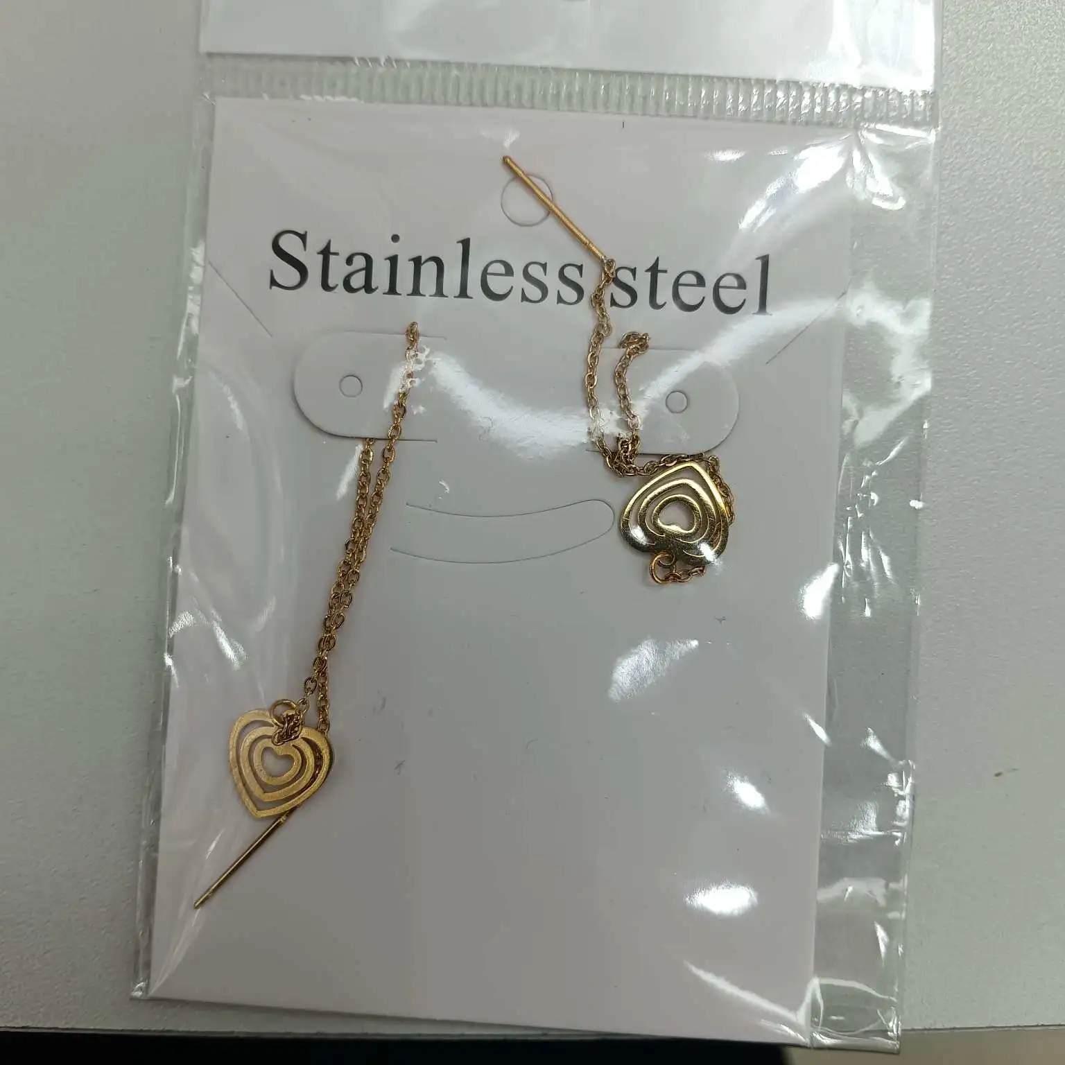 Fashionable ear strings for export wholesale of earrings, exquisite ladies' ear strings, long earrings, fashionable items, gold 18K electroplated color-retaining ear strings detail image 5