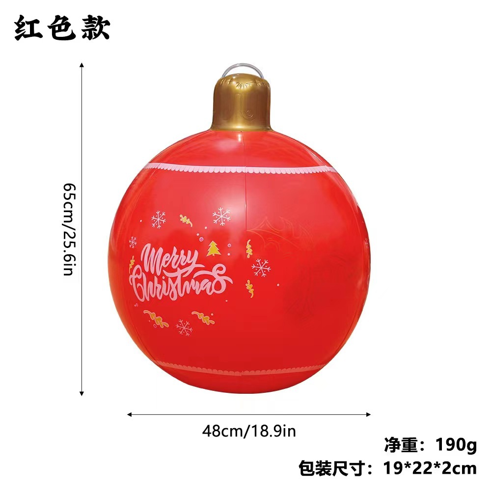 Christmas PVC inflatable lanterns, colorful decorative lights, decorative balls, Christmas outdoor atmosphere light balls, colorful decorations Specification drawing