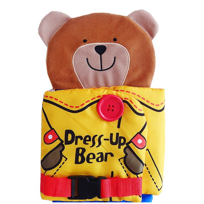 Little bear dressing up three-dimensional cloth book Zipper button tie shoe baby multi-functional exercise manual ability baby cloth book Item Picture