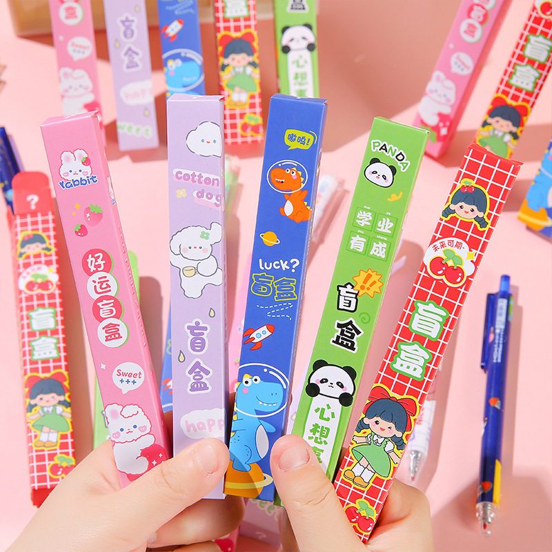 Creative surprise Inspirational blind box pens, student stationery small prizes, cute girls' inner sex pens, blind box cartoon full figure