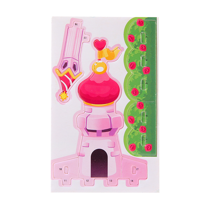 Children's cardstock 3D assembly models, small house furniture, girls' handmade cardboard three-dimensional jigsaw puzzles, architectural cardboard toys Item Picture