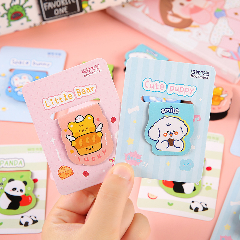 Cartoon Ins-style, high appearance level, children's magnetic bookmarks, creative for children, practical and cute for students, double-sided magnetic bookmarks Specification drawing