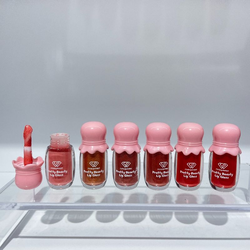 lip gloss Six colors Six colors moisturizing and small Pretty Beauty fine glitter Specification image