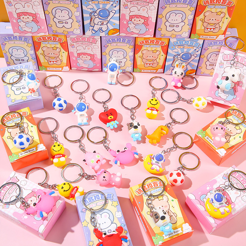 Wholesale of lucky blind boxes, cartoon keychains, cute dolls, key pendants, surprise boxes, student prizes and gifts full figure