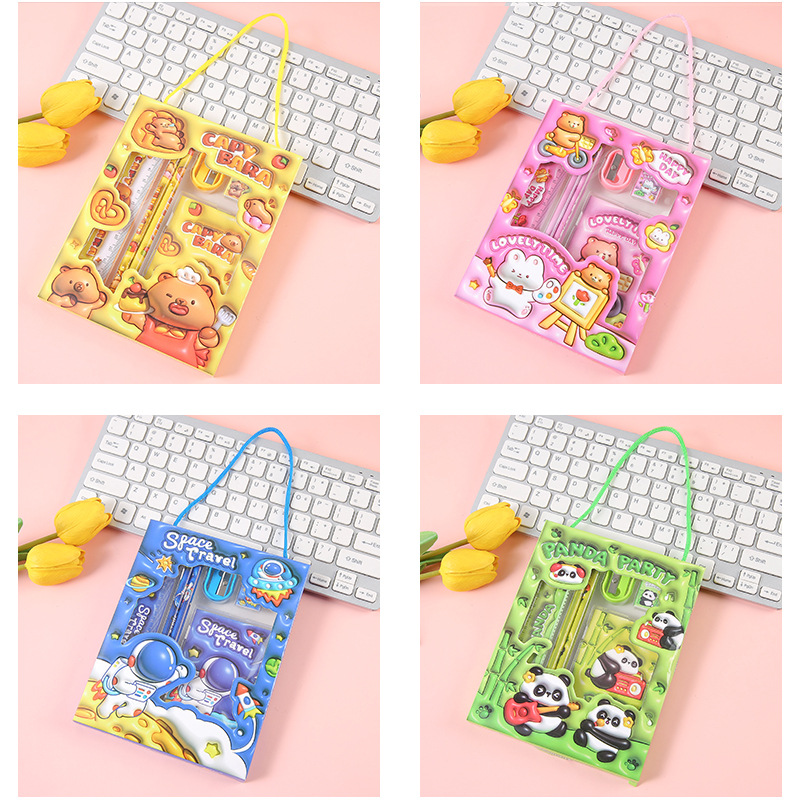 Wholesale of cute cartoon stationery sets, primary school school supplies, children's kindergarten gifts, hand-held stationery gift boxes Application Scenario