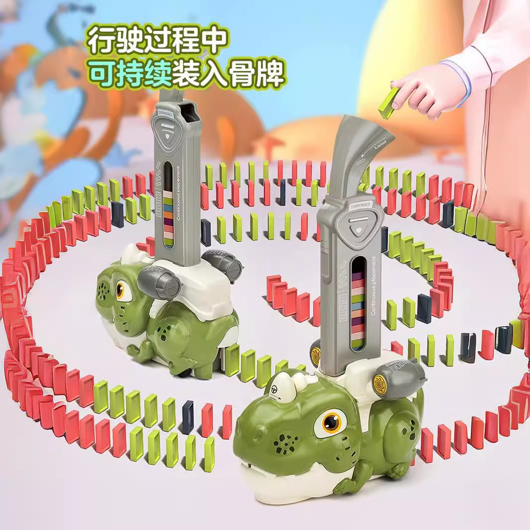Domino Children's Unlimited Automatic Drop Car, birthday gifts for boys and girls, Dinosaur educational toy car full figure