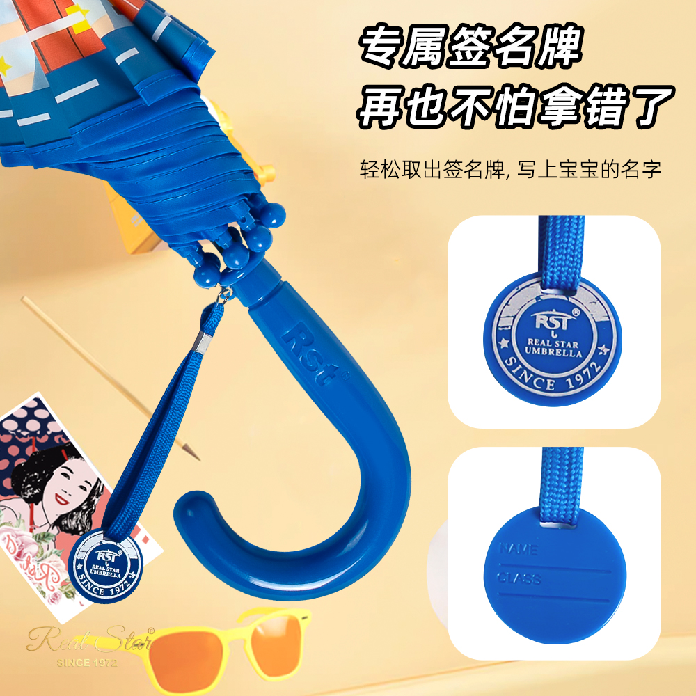 New 24-year children's cartoon pattern umbrella for kids aged 3 to 10, with a matte plastic surface that automatically opens for adults Item Picture