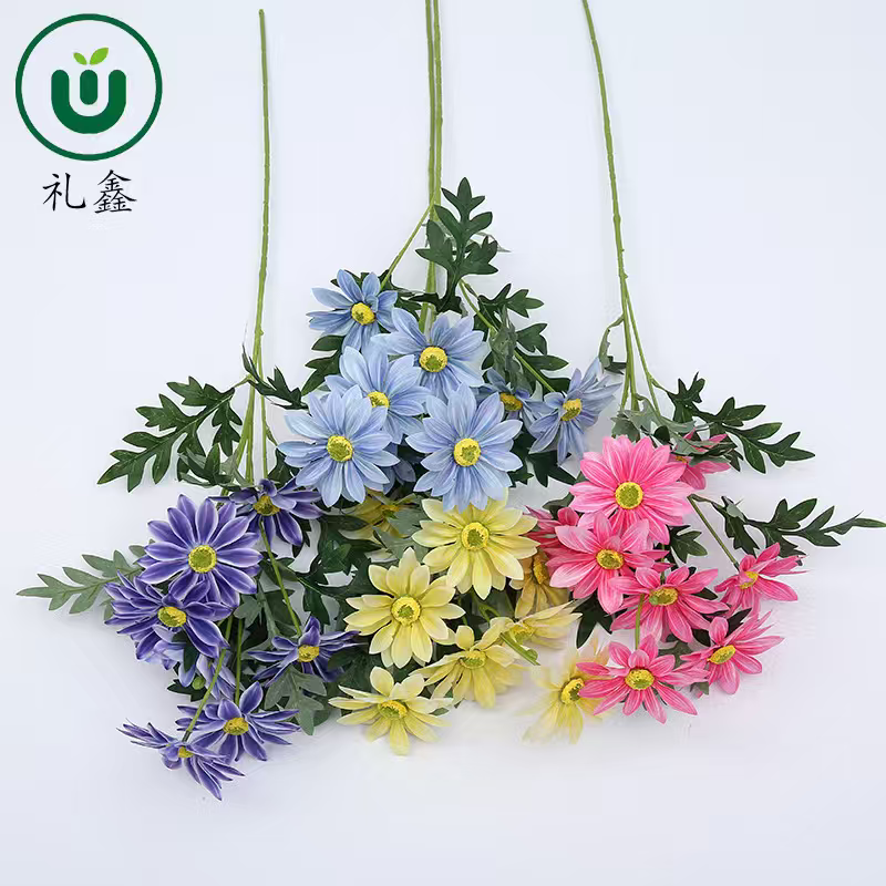 New Daisy bouquets, simulated Dutch chrysanthemums, plastic living room decoration, chamomile country-style photography decoration props, simulated flowers, simulated flowers, simulated flowers details Picture