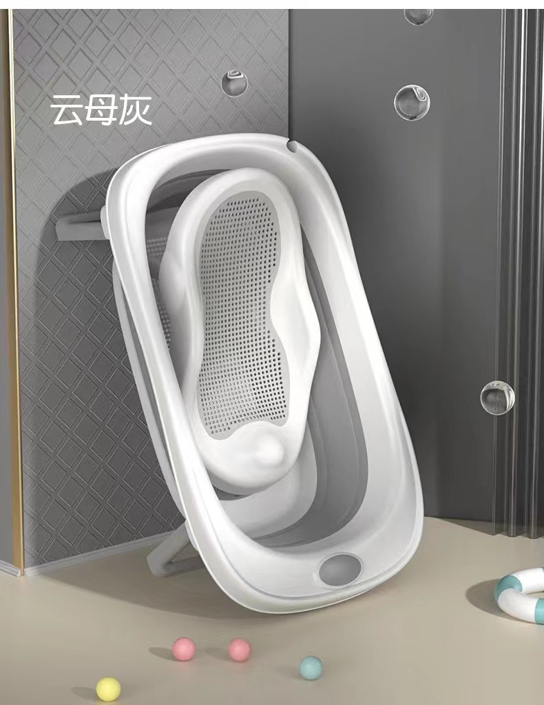 婴儿感温折叠洗澡盆家用大号幼儿童可坐躺新生小孩用品宝宝浴盆详情16