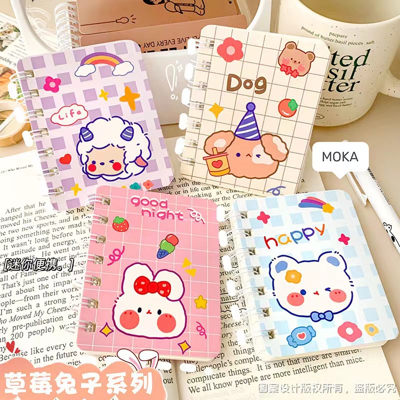 Children's Day Prizes: Student stationery gifts, cute cartoon pocket notebook A7, horizontal line coil notebook, notepad Specification drawing