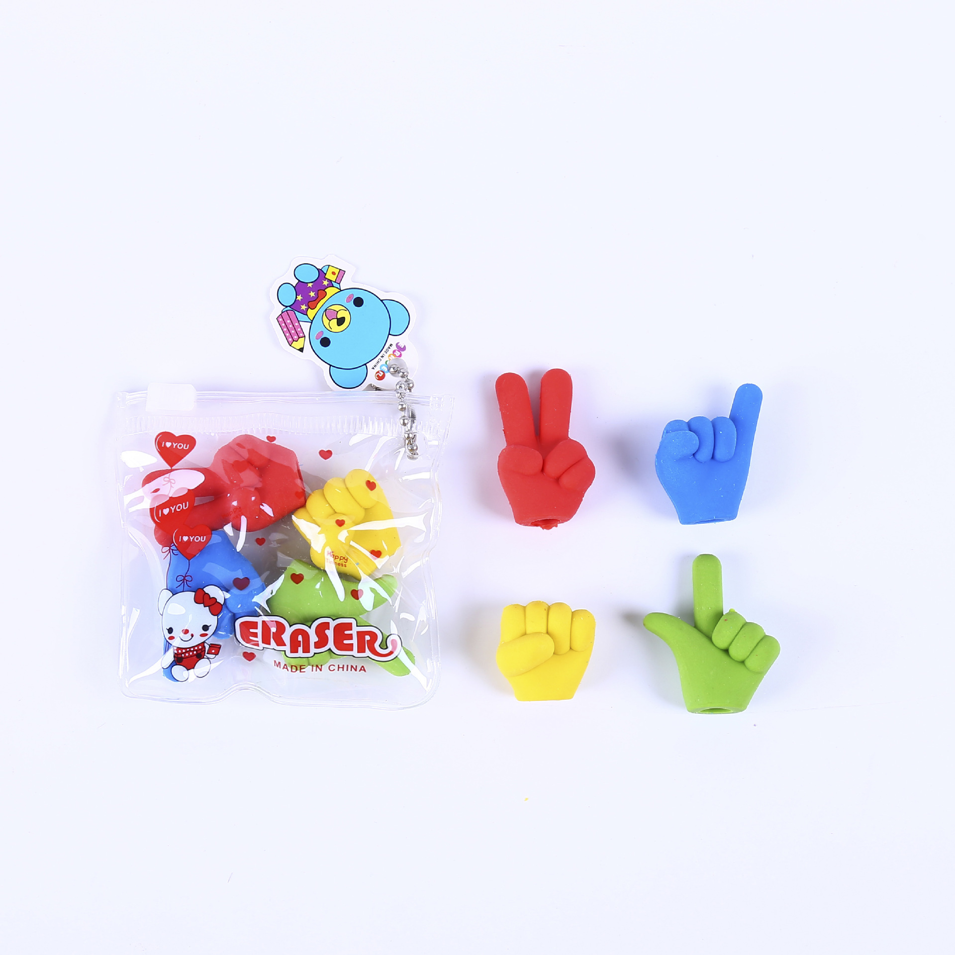 pvc bagged eraser, student cartoon dinosaur fruit eraser, children's gift, drawstring bag, creative correction eraser Specification drawing