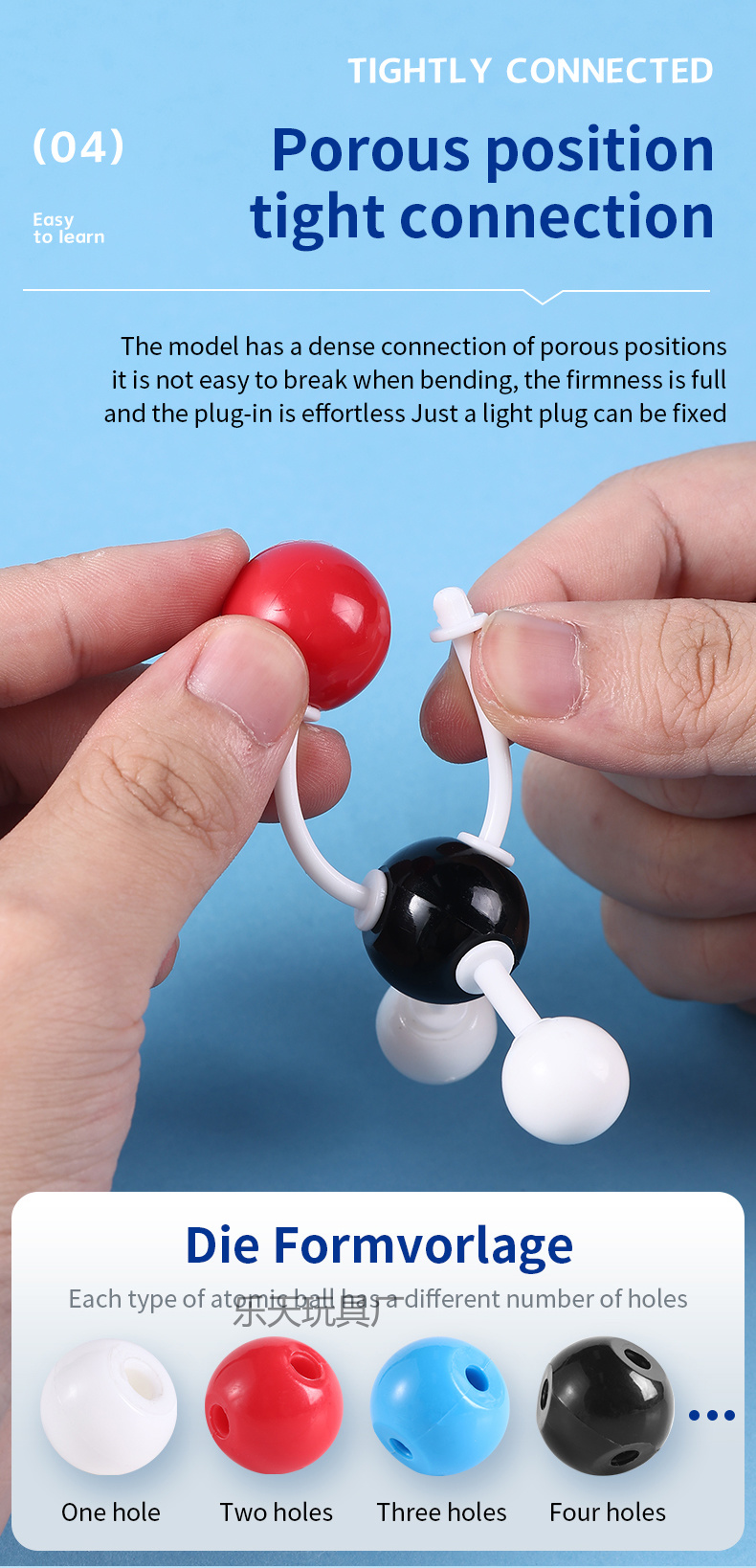 Molecular ball model for teaching demonstration of organic element proportion in junior and senior high school chemistry molecular structure model experiments pic 7