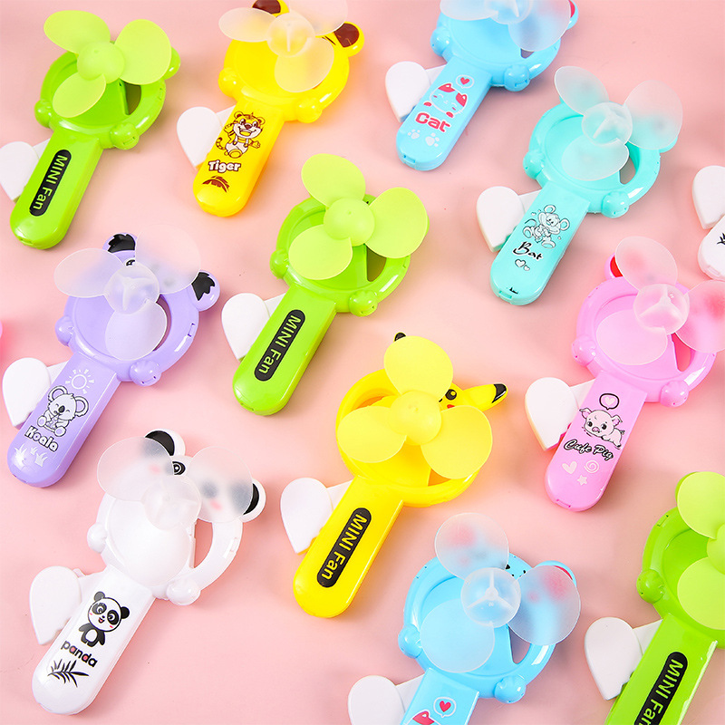 Creative hand-pressing fans, children's hand-held cartoon mini pressing fans, kindergarten gifts, street stall wholesale supply full figure