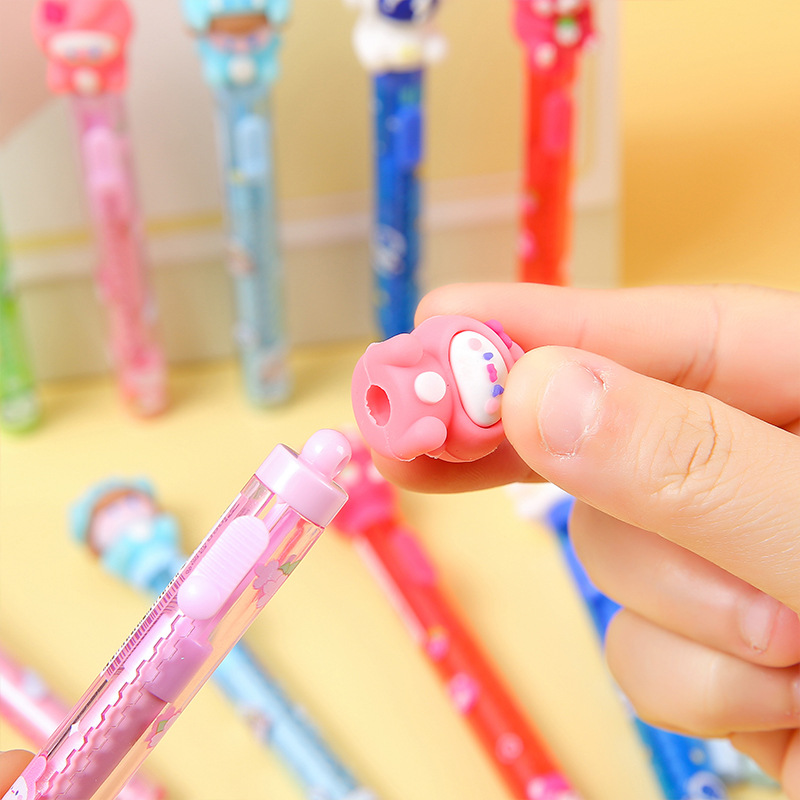 Creative and cute eraser, push-pull pen shape 3D shaped eraser, primary school student pencil eraser, less debris, clean, large capacity details Picture