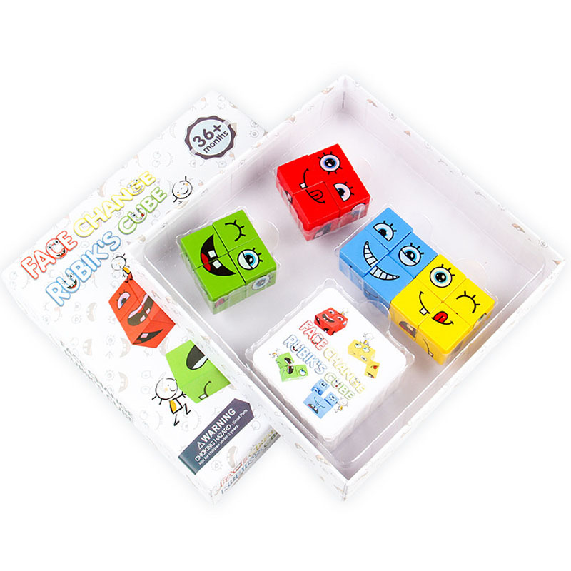 Thinking training, smile Changing face Rubik's Cube, educational toy, parent-child interactive game, concentration thinking training, children's building blocks Item Picture