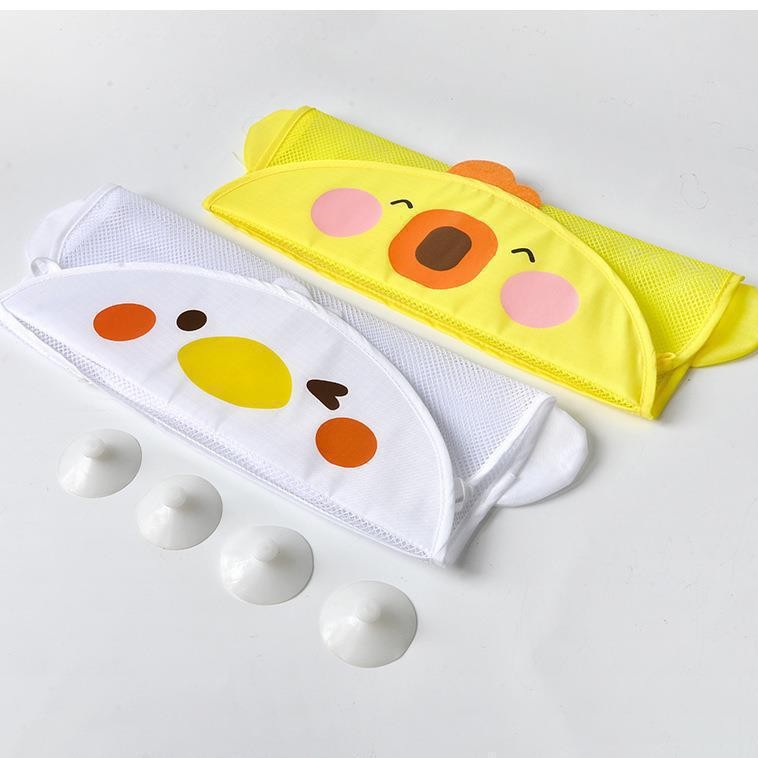 Cartoon cute duck children's net bag toy kitchen and bathroom storage net bag quick-drying and draining baby bathroom with suction cup hanging bag Item Picture