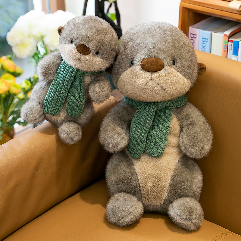 New realistic scarf, otter plush toy doll, sleeping pillow, cloth doll, children's birthday gift Specification drawing