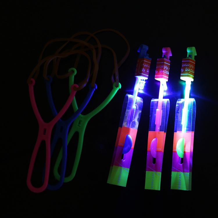 Luminous slingshot arrows, blue light flying swords, night market street stalls, popular toys, small toy wholesale, factory direct sales Specification drawing