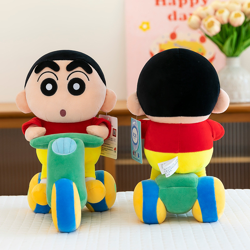 Authentic cycling crayon Shin-chan figurines, cute cartoon Shin-chan children's dolls, plush toys, birthday gifts Application Scenario