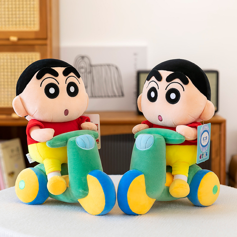 Authentic cycling crayon Shin-chan figurines, cute cartoon Shin-chan children's dolls, plush toys, birthday gifts details Picture