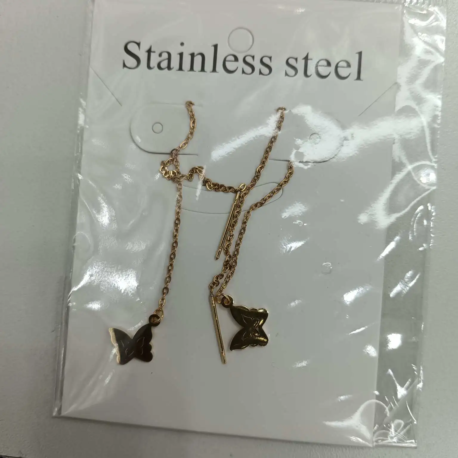 Fashionable ear strings for export wholesale of earrings, exquisite ladies' ear strings, long earrings, fashionable items, gold 18K electroplated color-retaining ear strings detail image 6
