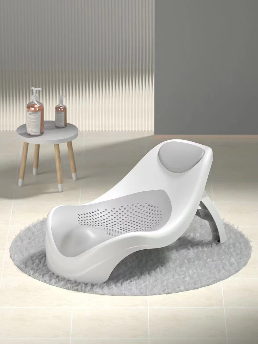 婴儿洗澡躺托浴架可坐躺宝宝浴盆支撑架新生浴网通用洗澡神器浴垫详情10