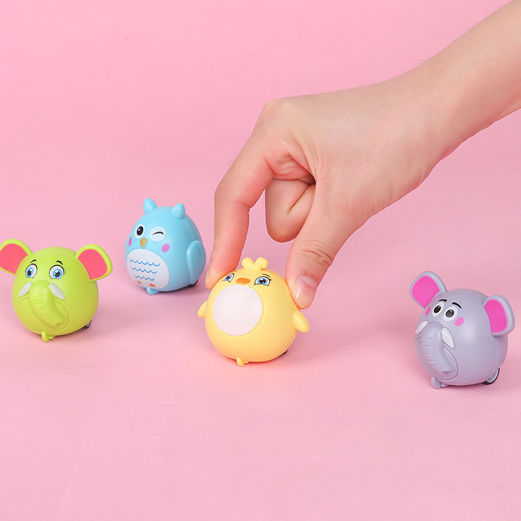 Cartoon creative rebound car toy cars are selling well at street stalls. Children's durable rebound animal baby educational toy cars Specification drawing