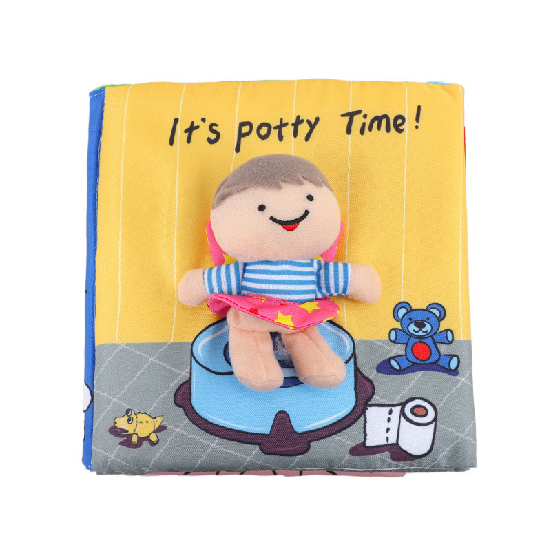 Babies can't tear up cloth books. Early education cloth books for bathing and using the toilet. Washable and chewable cloth books. Toys for 0-1 years old details Picture