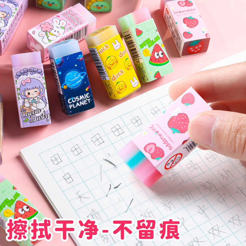 Cartoon sandwich eraser, student stationery, prize wholesale, cute Marine animal art, cut-out drawing eraser Application Scenario