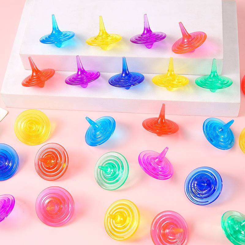 Gyroscope children's gemstone toys, crystal acrylic, colorful seven-color crystal gyroscope, baby kindergarten prize gift details Picture