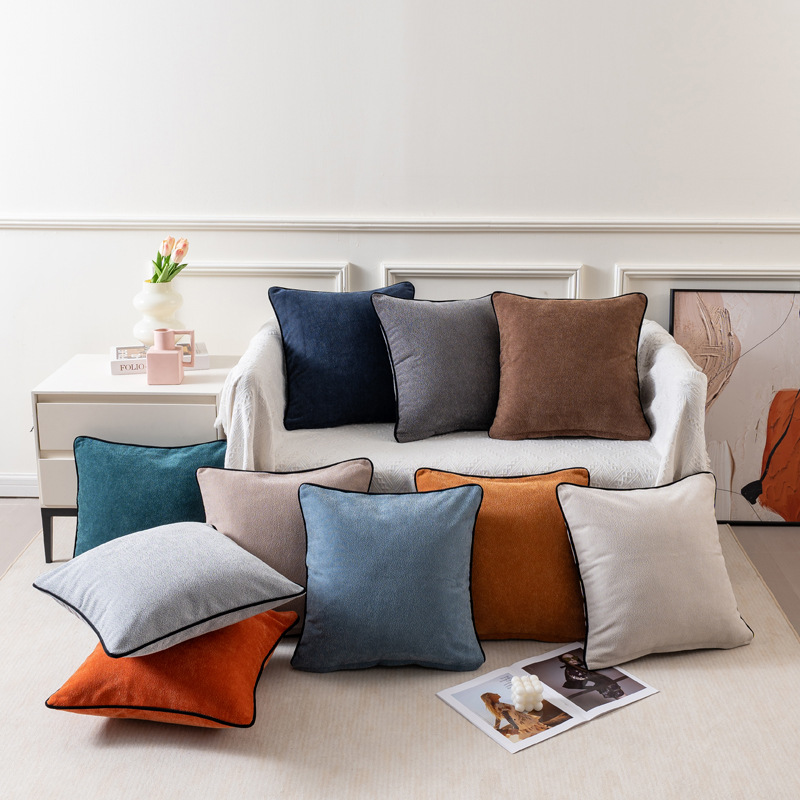 isn时尚纯色抱枕女生睡觉靠枕床头靠垫沙发客厅办公室可爱包边522