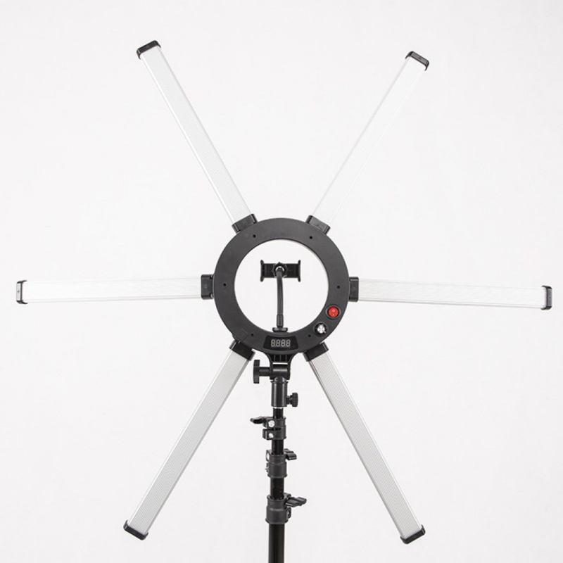 Live streaming light, fill light, 36-inch large six-tube light, folding large six-arm photography light, beauty light details Picture