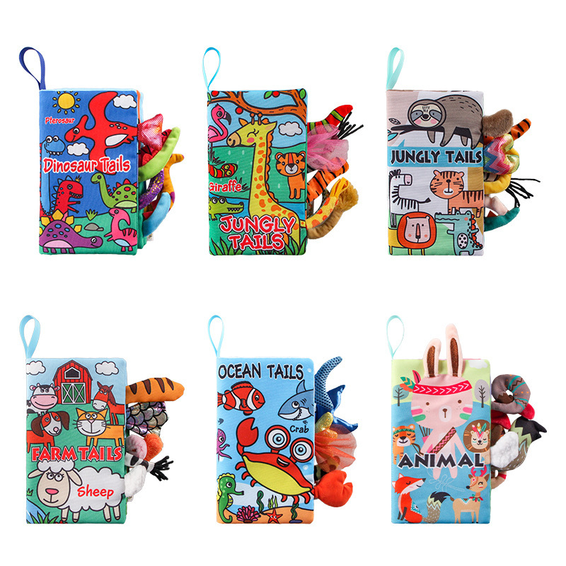 Children's tail cloth books, tear-resistant paper, baby cloth books, infant enlightenment early education toys, cognitive cloth books in stock Item Picture