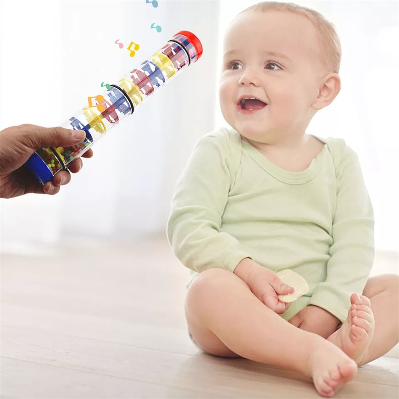 Children's hand-cranked rain sound tube Orff auditory training children's rain sound tube kindergarten game plastic toy details Picture