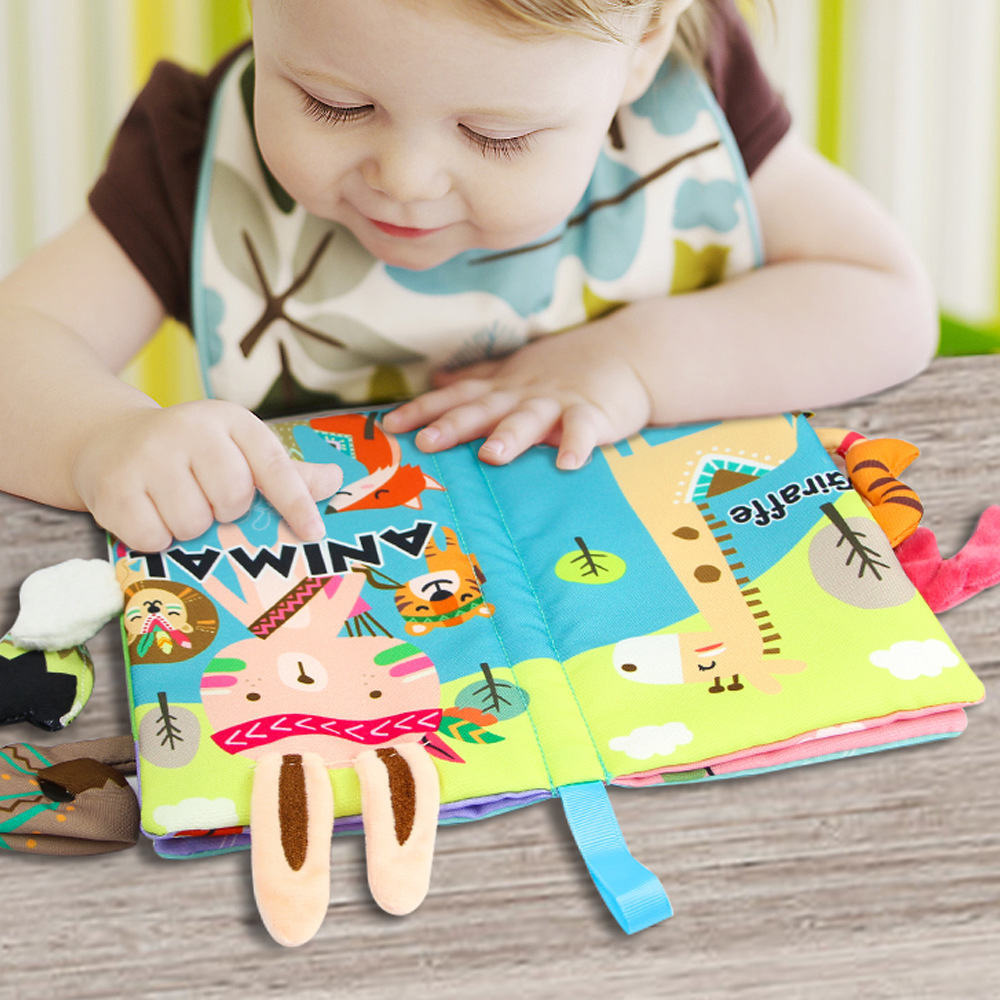 Children's tail cloth books, tear-resistant paper, baby cloth books, infant enlightenment early education toys, cognitive cloth books in stock Specification drawing