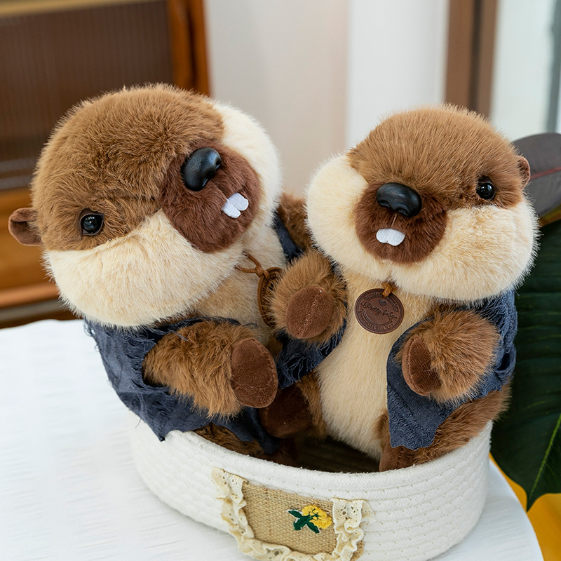 New cute and realistic marmot plush toys, fun marmot dolls, and children's gifts details Picture