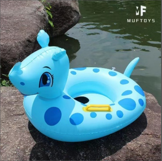 Inflatable PCV thickened swimming ring, children's beginner swimming ring, cartoon with handle, car horn, boat swimming ring details Picture