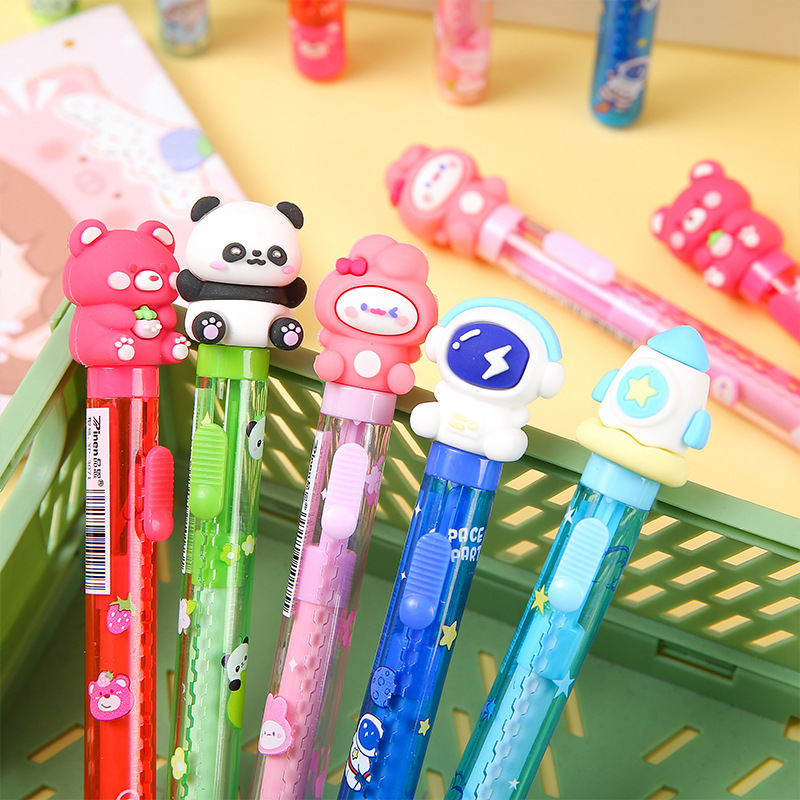 Creative and cute eraser, push-pull pen shape 3D shaped eraser, primary school student pencil eraser, less debris, clean, large capacity Application Scenario