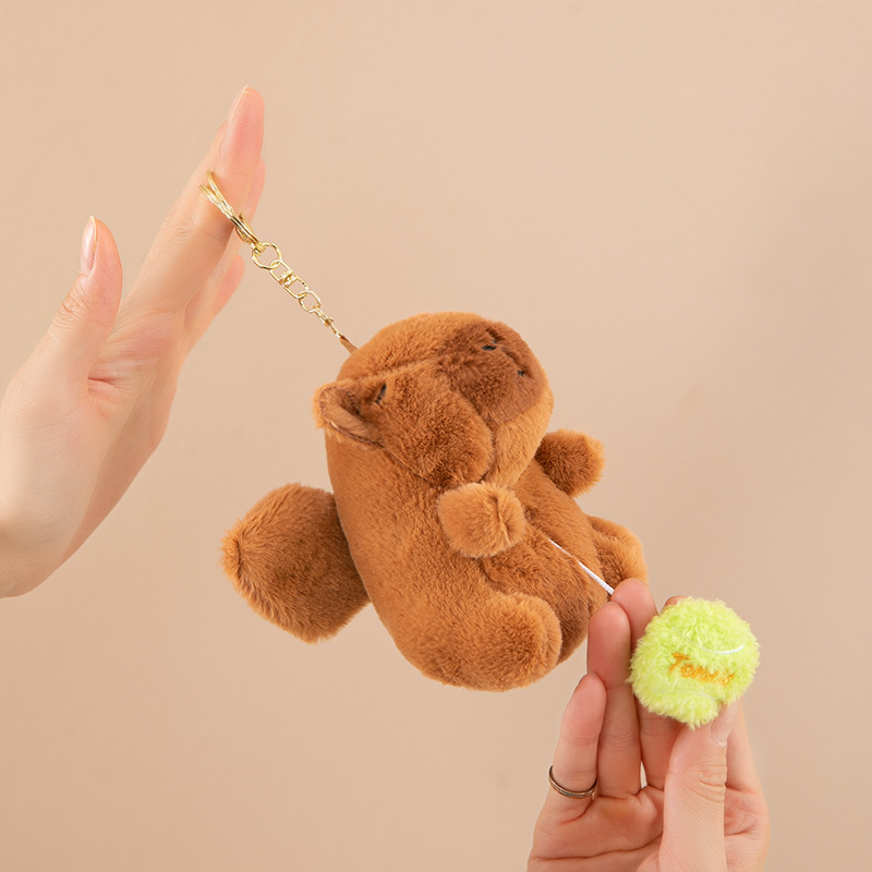 Wholesale of creative plush Kapibara bubble keychains, cute couple schoolbags, key chains and small pendants Application Scenario