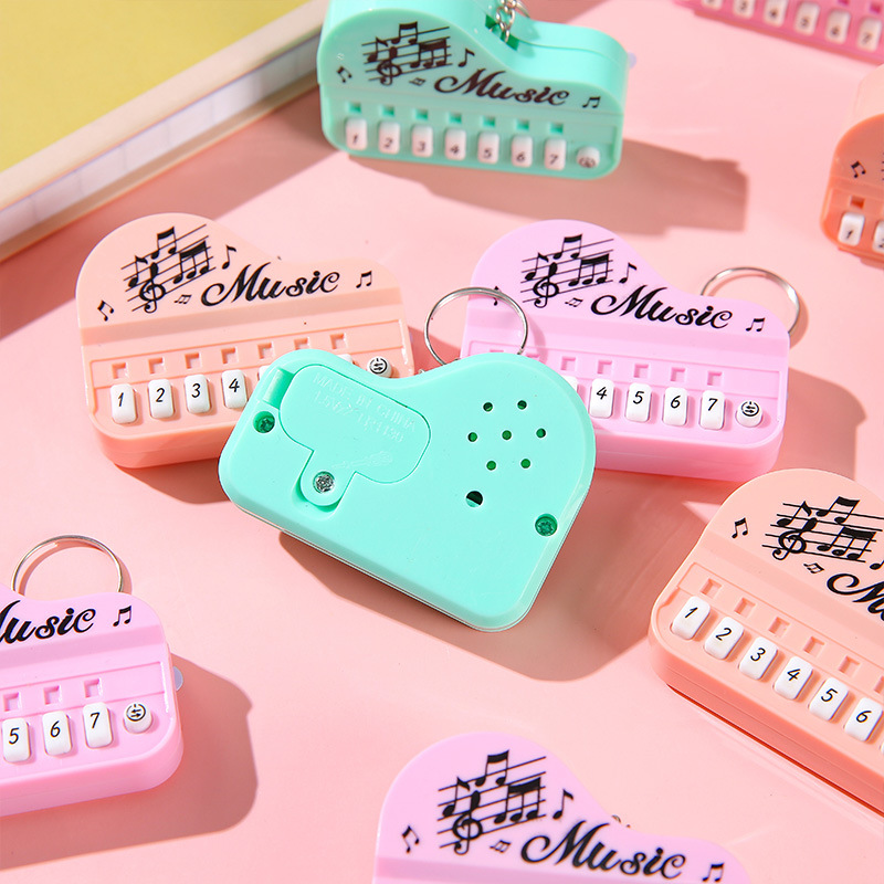 New creative portable children's electronic keyboard keychain pendant, luminous music mini toy, play 3D piano Specification drawing