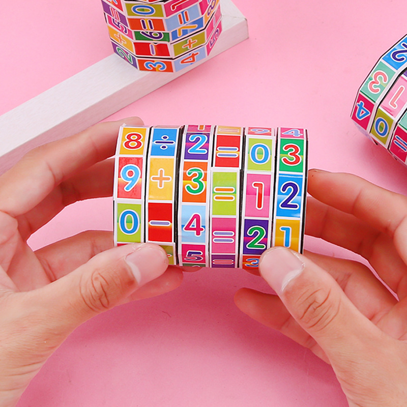 Children's educational toys, early childhood education arithmetic Rubik's Cube, addition, subtraction, multiplication, division, detachable cylindrical number Rubik's cube, primary school students Application Scenario