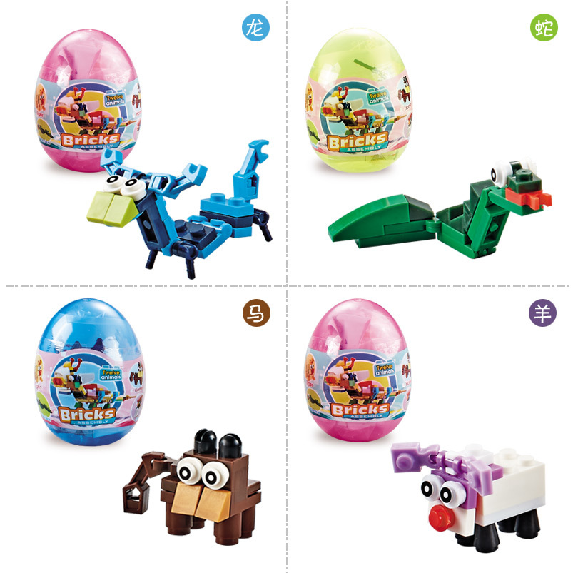 Blind box creative animal gacha 12 Chinese zodiac building block toys small particle assembly building blocks surprise men's and women's Children's Day gifts Application Scenario