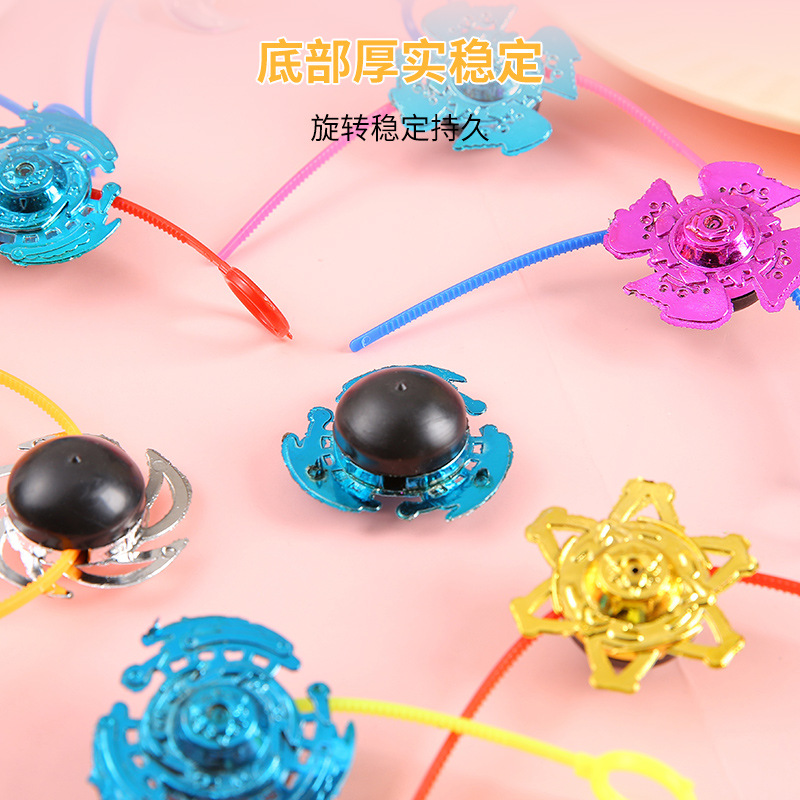 Cartoon cool electroplated plastic pull-scale gyroscope, children's high-speed rotating small gyroscope, wholesale of small gifts for kindergartens Specification drawing