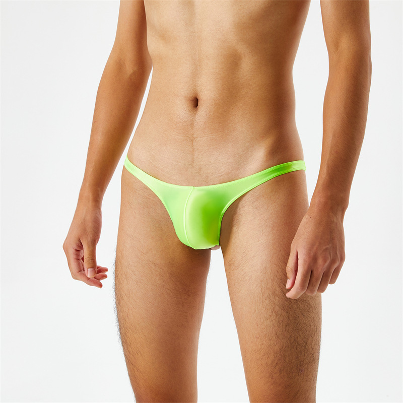 丝光滑透薄油亮光泽丝滑超低腰男士丁字裤t裤性感情趣外贸情趣情趣用品男士三角内裤短裤内裤男红